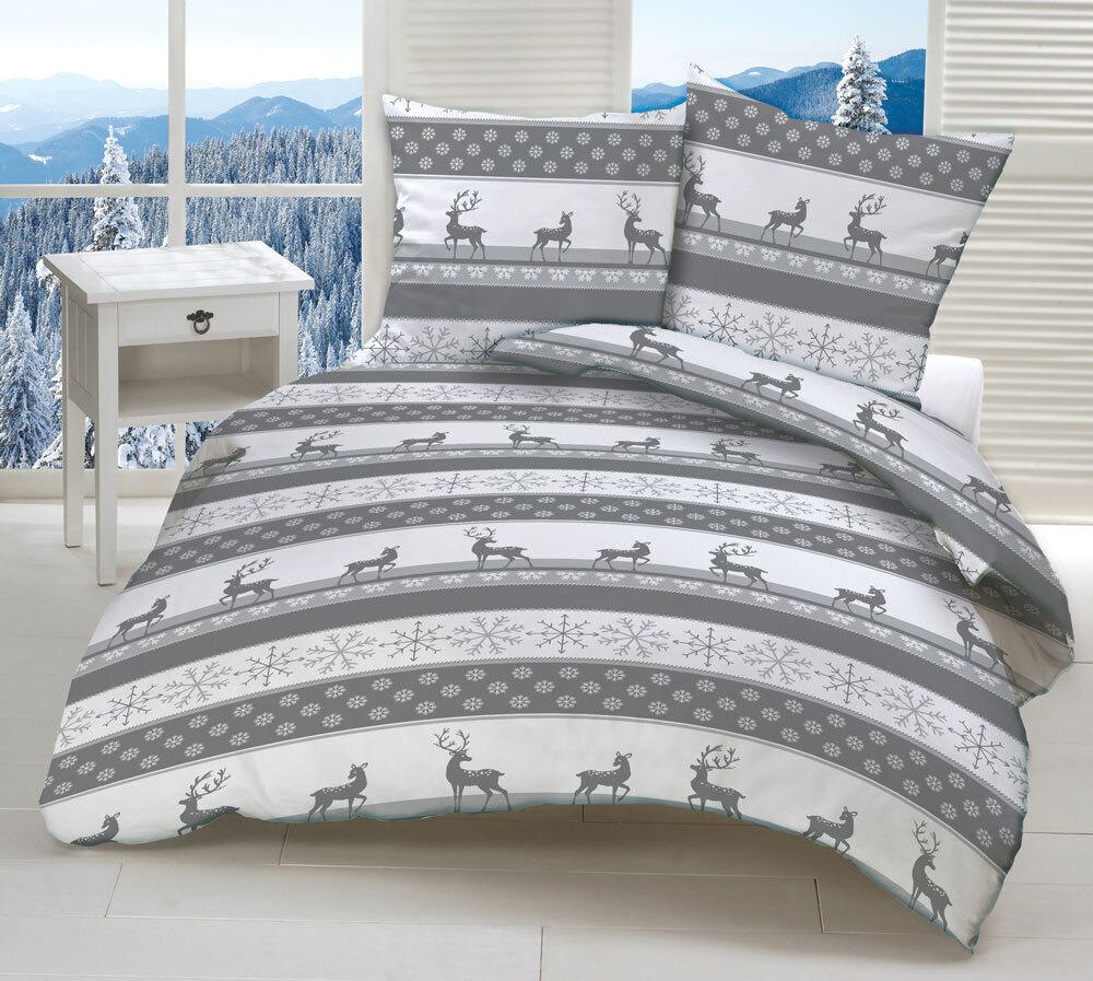 Deer szürke pamut ágyneműhuzat