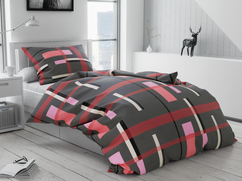 Gloria szürke pamut ágyneműhuzat