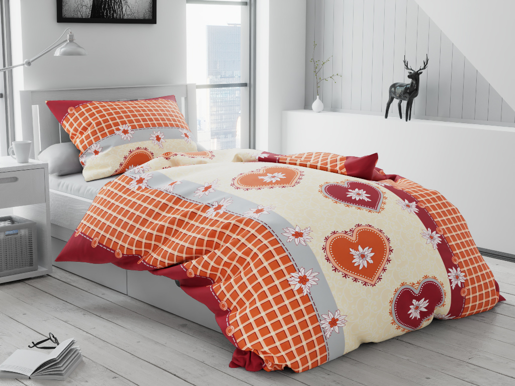 Daisy narancssárga pamut ágyneműhuzat