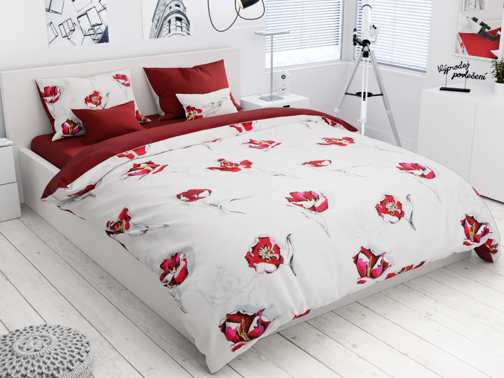 6 részes POPPY fehér pamut ágyneműhuzat