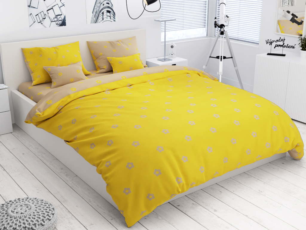 6 részes PRIMAVERA sárga pamut ágyneműhuzat