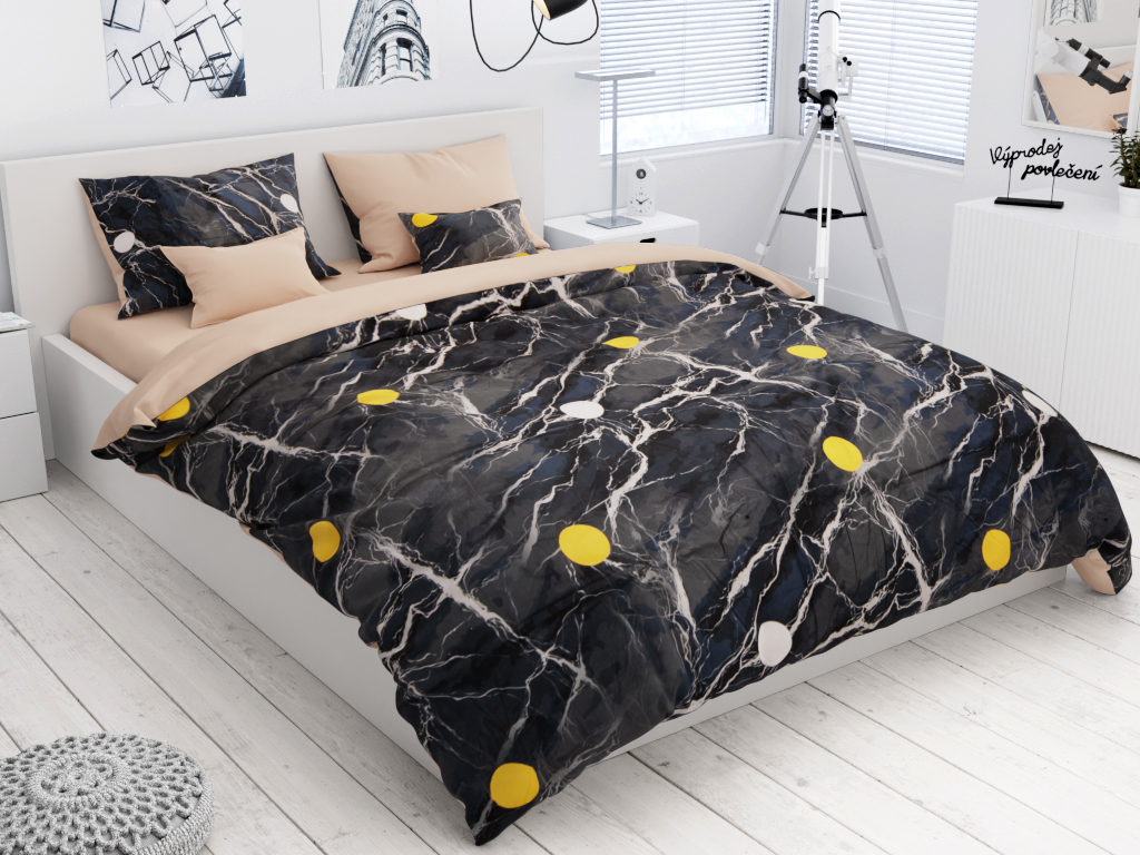 6 részes SYNERGIE fekete pamut ágyneműhuzat