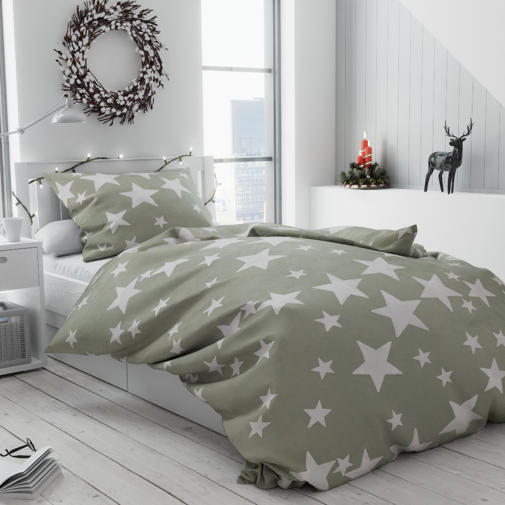 Textilomanie Star szürke pamut ágyneműhuzat