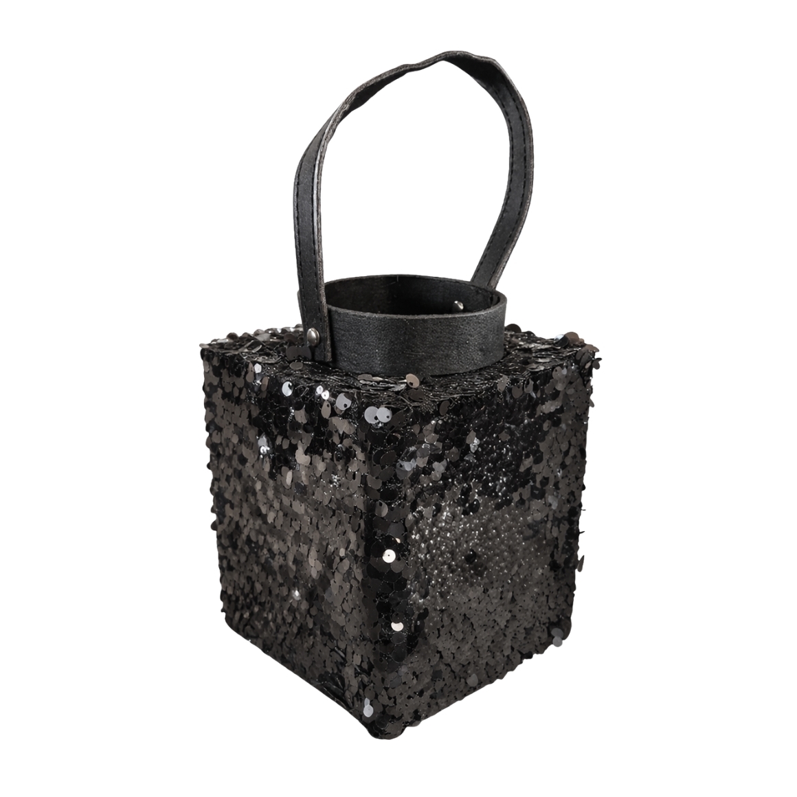 Függőlámpa flitterekkel LOFTY GLAM 20 cm, fekete