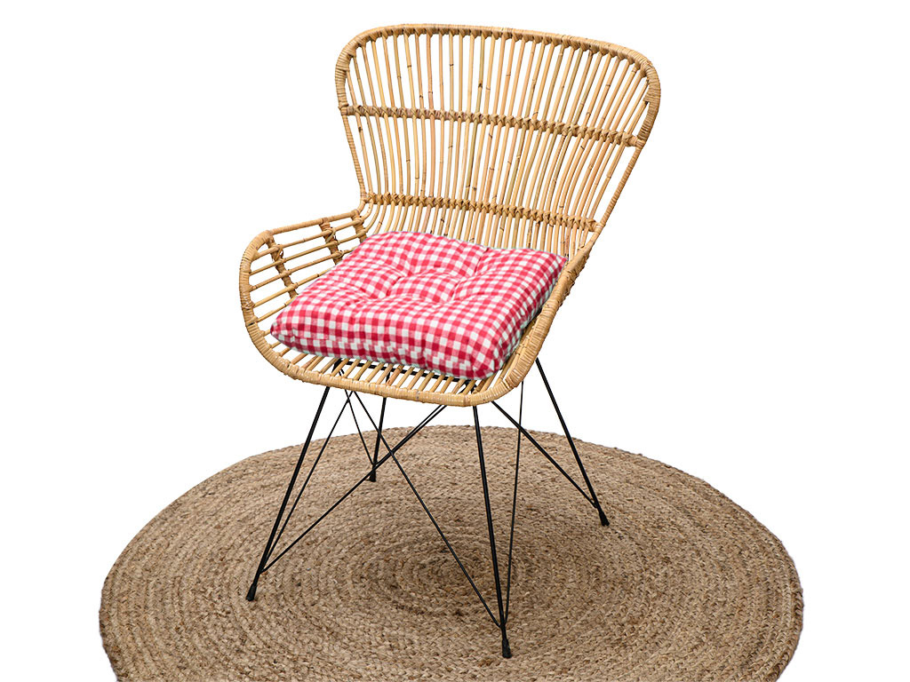 Soft kockás piros székpárna