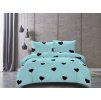 Modré povlečení CORAZON s motivem srdcí z mikrovlákna