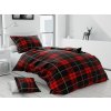 Bavlněné povlečení ALBURY červené s kostkovaným vzorem + polštářek