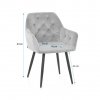 47256 4 svetle sede sametove jidelni kreslo argento