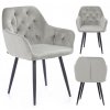 47256 svetle sede sametove jidelni kreslo argento