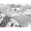 Šedé bavlněné povlečení WHITE BOX s originálním patchwork vzorem