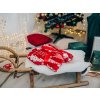 Měkká a hřejivá deka CHRISTMAS TREES červená s vánočním motivem stromků