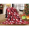 Červená vánoční mikroplyšová deka SANTA HOHO! (Méret 160 x 200 cm)