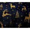 Povlečení mikroplyš GOLDEN DEER tmavě modré (Ágyneműhuzat mérete 70 x 90 cm | 140 x 200 cm)