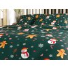 SNOWMAN AND GINGERBREAD zöld mikroplüss ágyneműhuzat