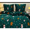 SNOWMAN AND GINGERBREAD zöld mikroplüss ágyneműhuzat