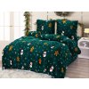 SNOWMAN AND GINGERBREAD zöld mikroplüss ágyneműhuzat