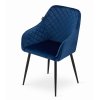 44085 3 tmave modre sametove jidelni kreslo nugat
