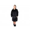 53120 7cerna sametova deka s rukavy a kapuci velvet snuggie cerna