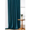 54050 2 2x tyrkysovy zatemnovaci zaves velvet s kovovymi krouzky 135x250 cm