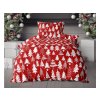 54560 2x flanelove povleceni christmas trees cervene jersey prosteradlo exclusive bile 180 x 200 cm