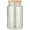 47169 sklenena doza na potraviny bamboo s bambusovym vikem 1000 ml