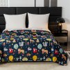 Elegantní modrý přehoz na postel ANIMALS s roztomilými zvířaty