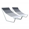 Sada 2 ks skládacích plážových lehátek SAND, šedé pruhy s lehkým rámem