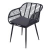 JUANA kerti szék párnával, fekete