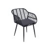 JUANA kerti szék párnával, fekete