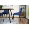 Kvalitní modrá sametová židle MONZA s černými kovovými nohami