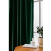 VELVET sötétzöld sötétítő függöny 140x250 cm (2 db), fém karikákkal