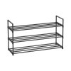 Kovový botník SHOEN 92x30x54 cm černý pro praktické uspořádání obuvi