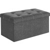 Taburet s víkem OTTOMAN 76x38x38 cm tmavě šedý do obývacího pokoje