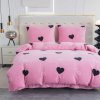 Moderní povlečení mikroplyš CORAZON růžové se srdíčkovým vzorem