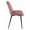 Luxusní tmavě růžová židle BERA se sametovým čalouněním a černými nohami