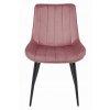 Stylová tmavě růžová sametová židle SOSA s černými kovovými nohami