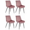 Elegantní tmavě růžová židle SOSA z mikroplyše s černými nohami