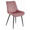 Tmavě růžová sametová židle SOSA s černými nohami, elegantní design