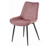 Růžová sametová židle VERDO s černými nohami – elegantní doplněk pro moderní i skandinávské interiéry.