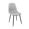 Světle šedá jídelní židle EVA s černými kovovými nohami do moderní jídelny