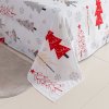 Vánoční prostěradlo a povlak JINGLE s červenými a šedými stromečky