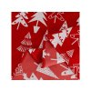 Červené prostěradlo CHRISTMAS TREES s elegantními bílými stromky
