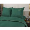 Povlečení SOPHAE z mikrovlákna s detailní výšivkou, tmavě zelené