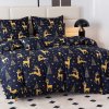 Sada GOLDEN DEER 2ks povlečení s jeleny + prostěradlo krémové 180x200