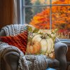 Povlak na polštář PUMPKIN – podzimní motiv dýní, 45x45 cm
