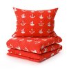 Námořnické krepové povlečení KOTVA červené pro vaši ložnici