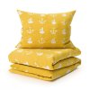 Moderní krepové povlečení KOTVA žluté s kotvami a loděmi