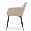 Designová béžová sametová židle NOLA s prošívaným potahem