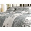 Šedo-bílé ložní povlečení TIRLAN z krepové bavlny bez žehlení