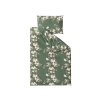 Povlečení DISA zelené – krepové provedení s elegantními květinami